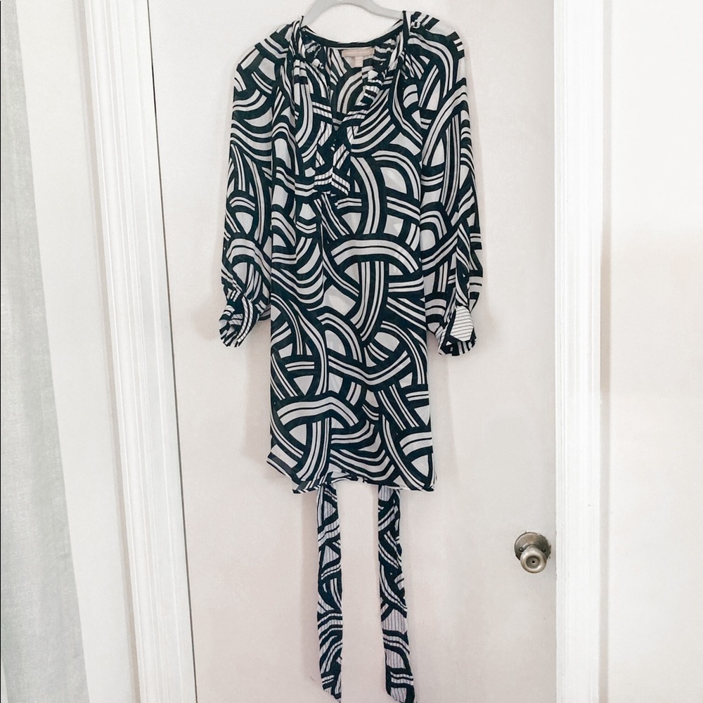 Banana Republic Sheer Shirt Belted Dress. Petite 6